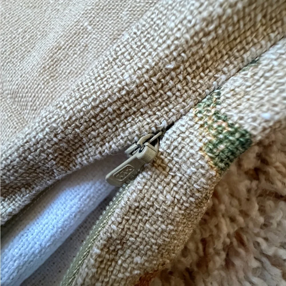Pottery Barn lumbar pillow cover sham 16 x 26 painted sunflowers cotton linen